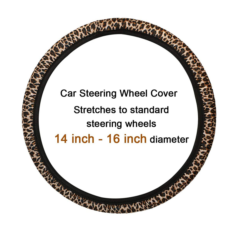 Vrouwen Innerlijke Automotive Decor Universele Luipaard Print Auto Stuurhoes Ademend Non Slip Auto Stof Cover Voor Focus