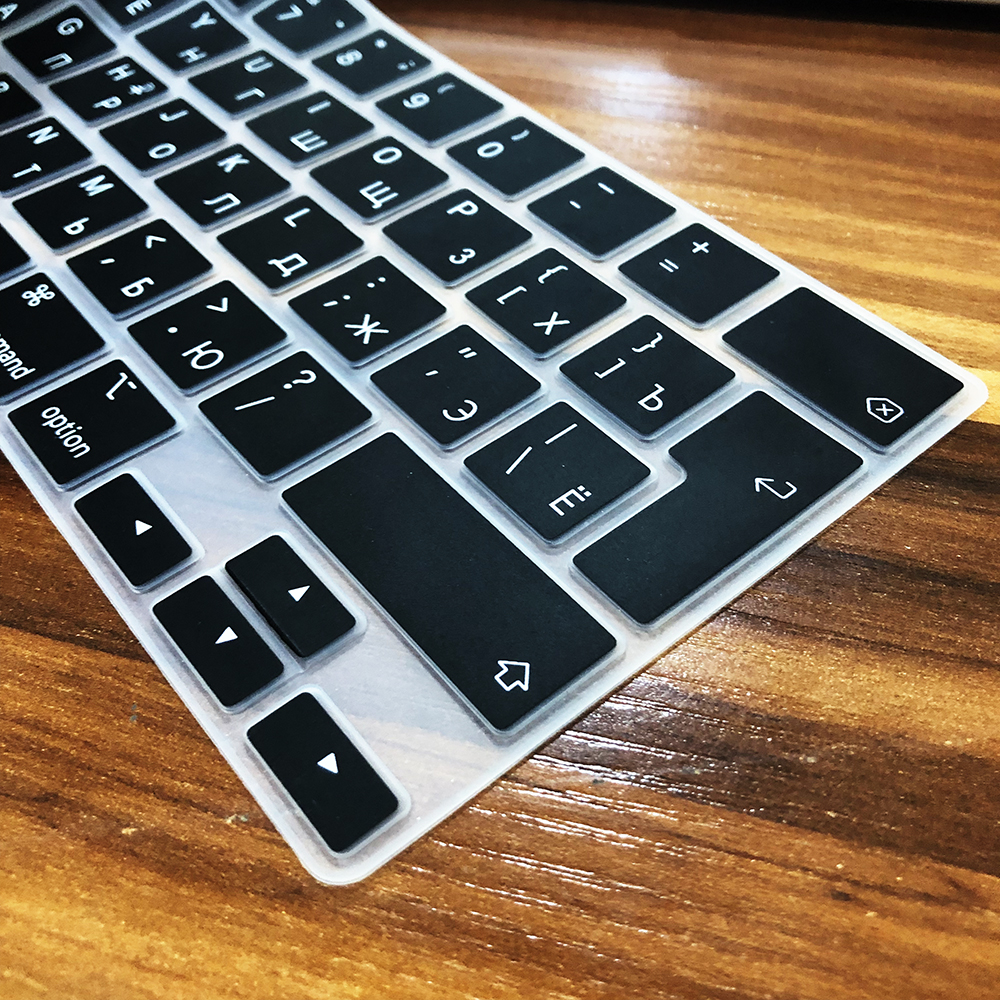 Dla macbook pro13 2020 pokrywa klawiatury Laptop folia ochronna 13 cali A2289 A2251 pokrywa klawiatury silikonowej rosyjski francuski hiszpański