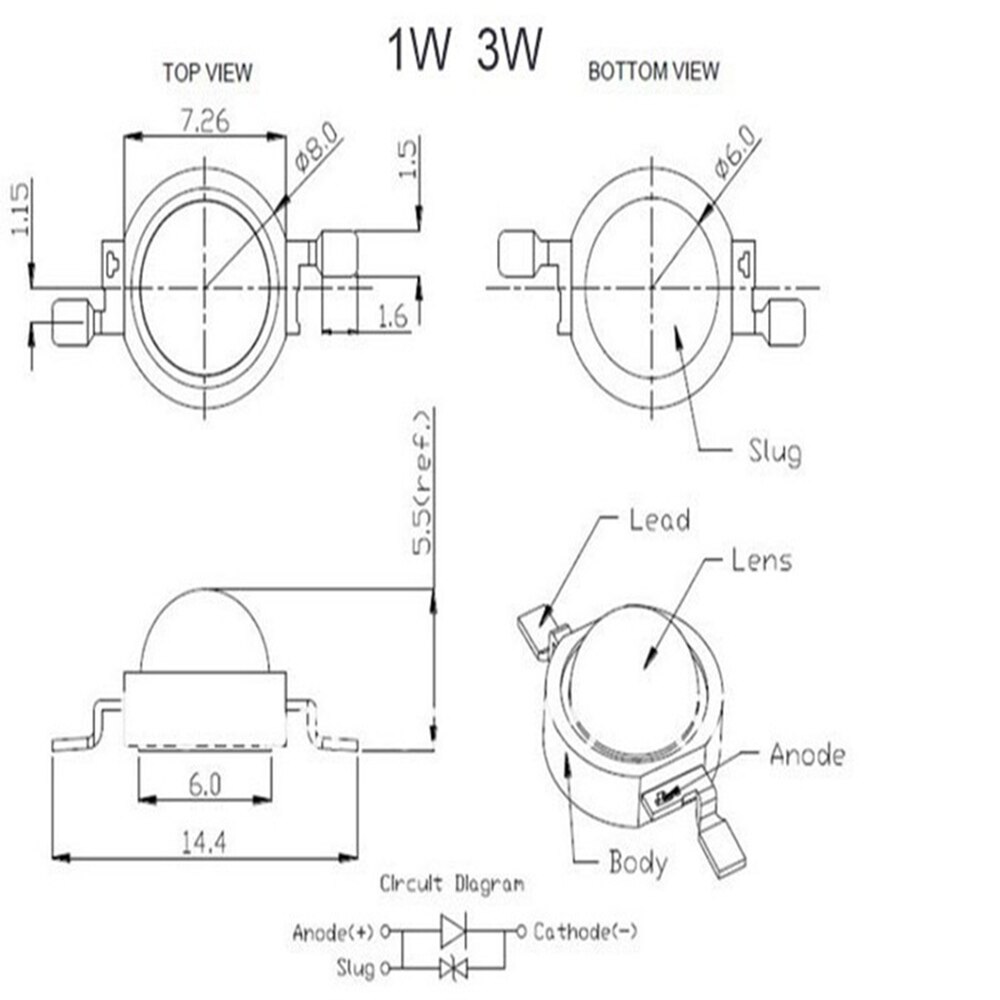 10-1000 stuks led cob lamp chip 1w 3w 3.2-3.6v ingang 100-220lm mini led lamp diode smd voor diy led schijnwerper spot downlight