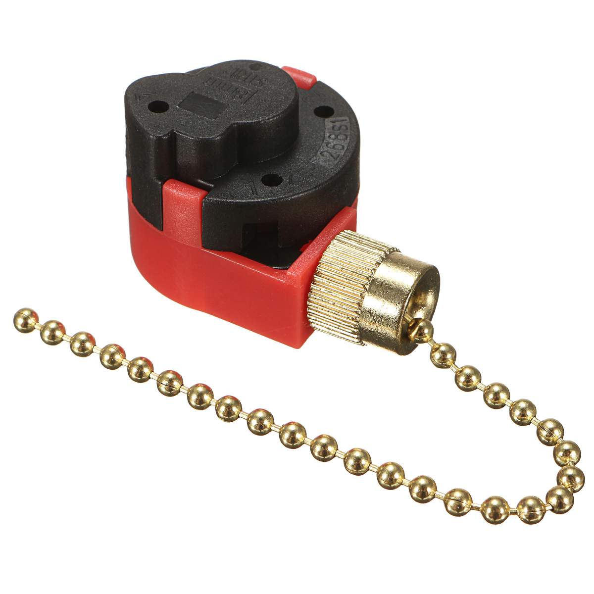 10cm interruptor de cremallera rojo 3 velocidad de tracción de Control de cadena de níquel interruptor del ventilador con la cadena de latón antiguo