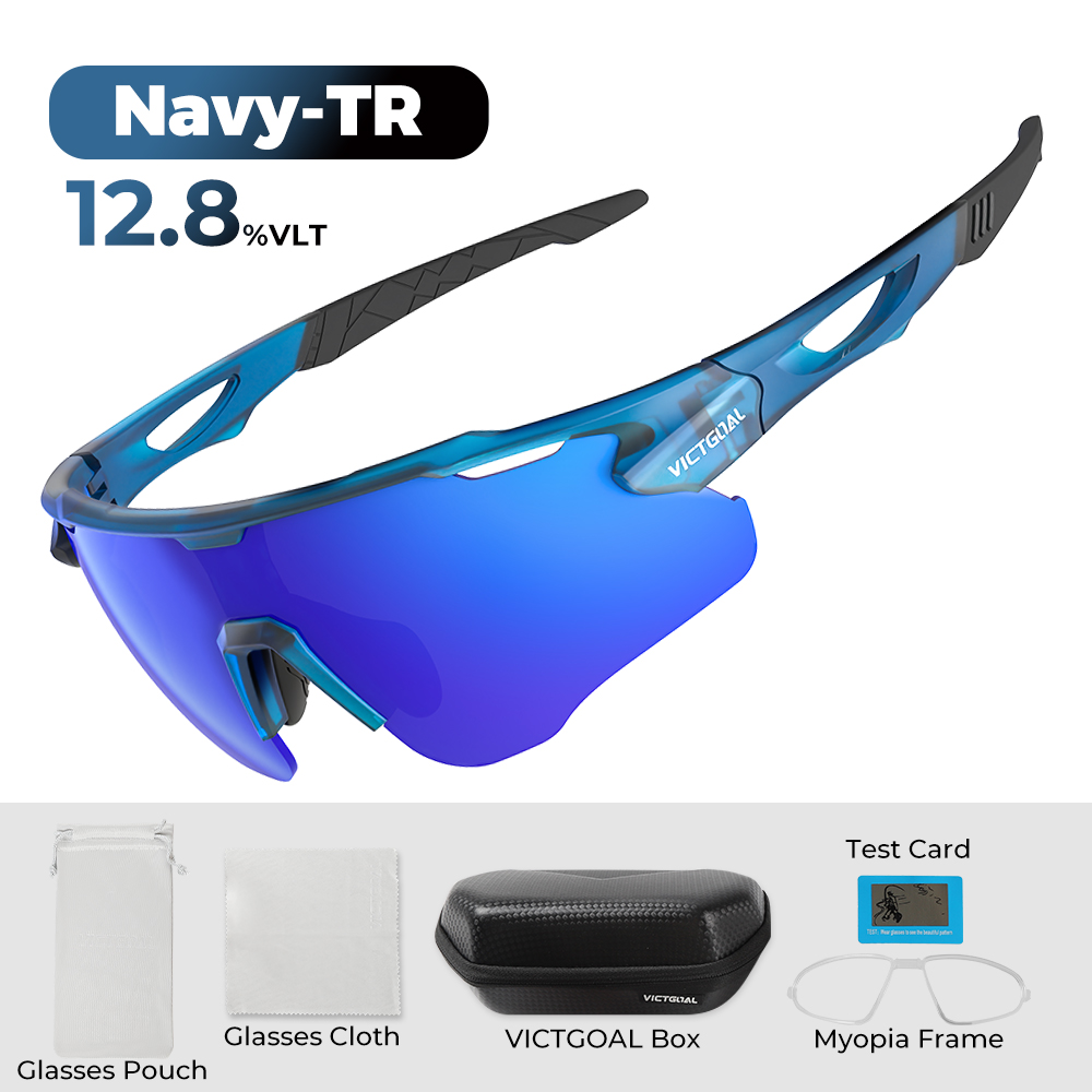 VICTGOAL Gepolariseerde bril Fietszonnebril UV400 Sport MTB Bergwegfiets TR90 Brillen Fietsbril Rijden Vissen: Blauw