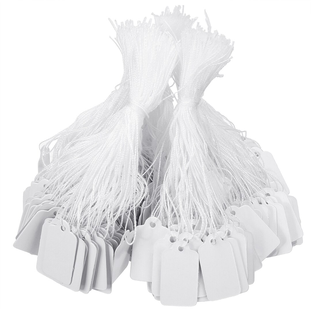 Étiquettes de prix pour vêtements 24x14mm, 500 pièces, rectangulaires, pour cravate, ficelle, bijoux, affichage de vêtements, étiquettes de prix, cartes en papier