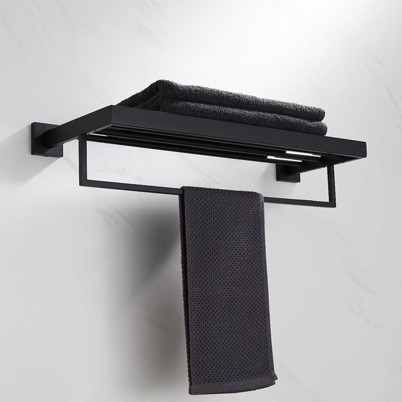 Zwarte Badkameraccessoires Rvs Set Wandrek Handdoekrek Handdoekhouder Kleding Haak Toiletborstel Hanger