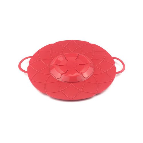 Deckel Für Pfanne Silikon deckel verschütten Stopper Abdeckung Für Topf Pfanne Küche Zubehör Kochen Werkzeuge Blume Kochgeschirr Küche Zubehör: C-rot