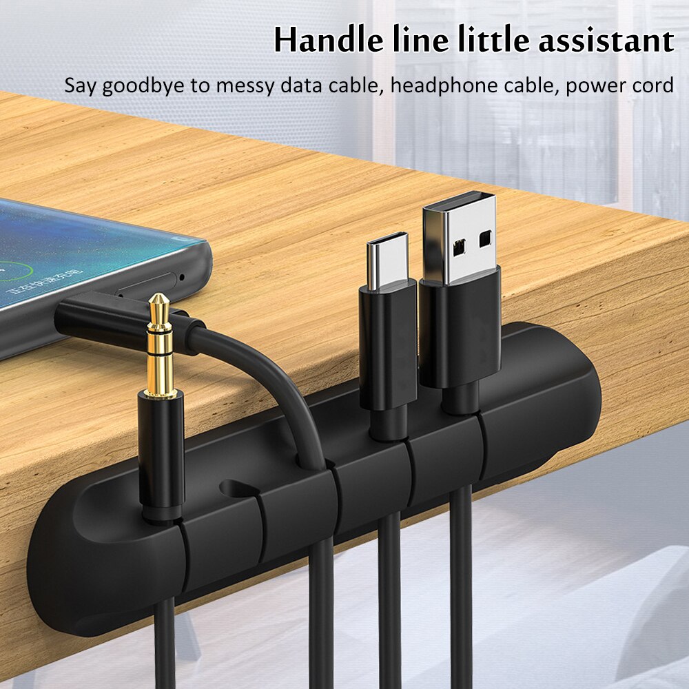 Cable wire organizer, desktop fixed cable organizer silicone multifunctional wire fixing device home office storage