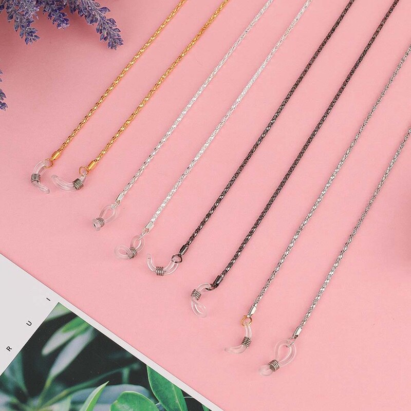 Solglasögon halsband halsband metall glasögon glasögon kedjesnöre för läsglasögon