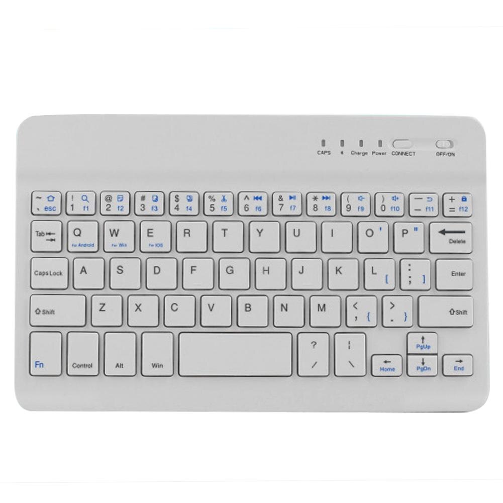 Bluetooth-toetsenbord draadloos oplaadbaar 7 inch draagbaar gemakkelijk op te laden lithiumbatterij duurzaam praktisch mini universeel: Wit