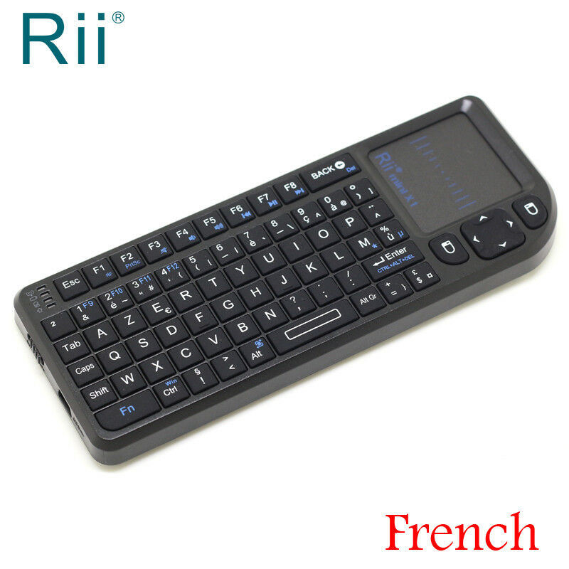 Originele Rii X1 Franse (Azerty) mini 2.4GHz Wireless Keyboard Air Mouse met TouchPad voor Android TV Box/Mini PC/Laptop