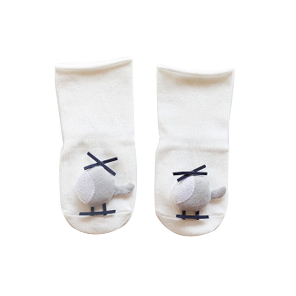 Baby Sokken Mode Cartoon Dier Katoenen Kousen Zachte Anti-Slip Medium Buis Warme Sokken Voor Kinderen 0-3 jaar: WHITE / 0 to 1 years