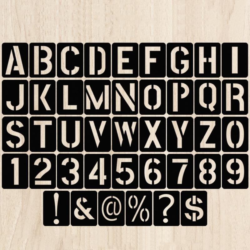 Juego de plantillas de números y letras de 42 piezas, plantillas de pintura de alfabeto de plástico, Kit de moldes para pintar en la pared, decoración del hogar