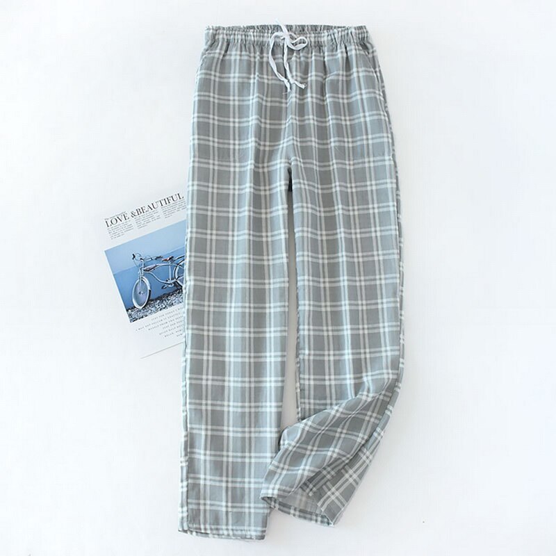 Herre bomuldsgazebukser plaid strikkede sovebukser herre pyjamas bukser nattøj pyjamas korte mænd pijamas hombre