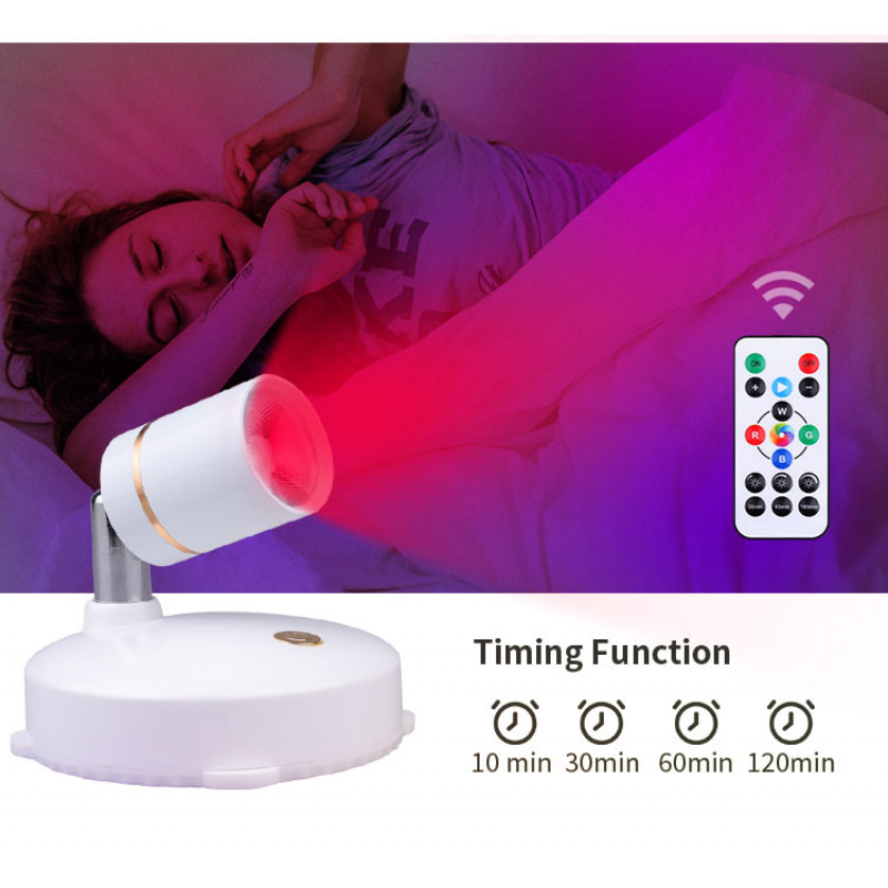 Trådløs led-spotlight til indendørs brug, batteridrevne lys, trådløs vægdekoration, accentlys, mini rgb-spotlight til belysning af hjemmet