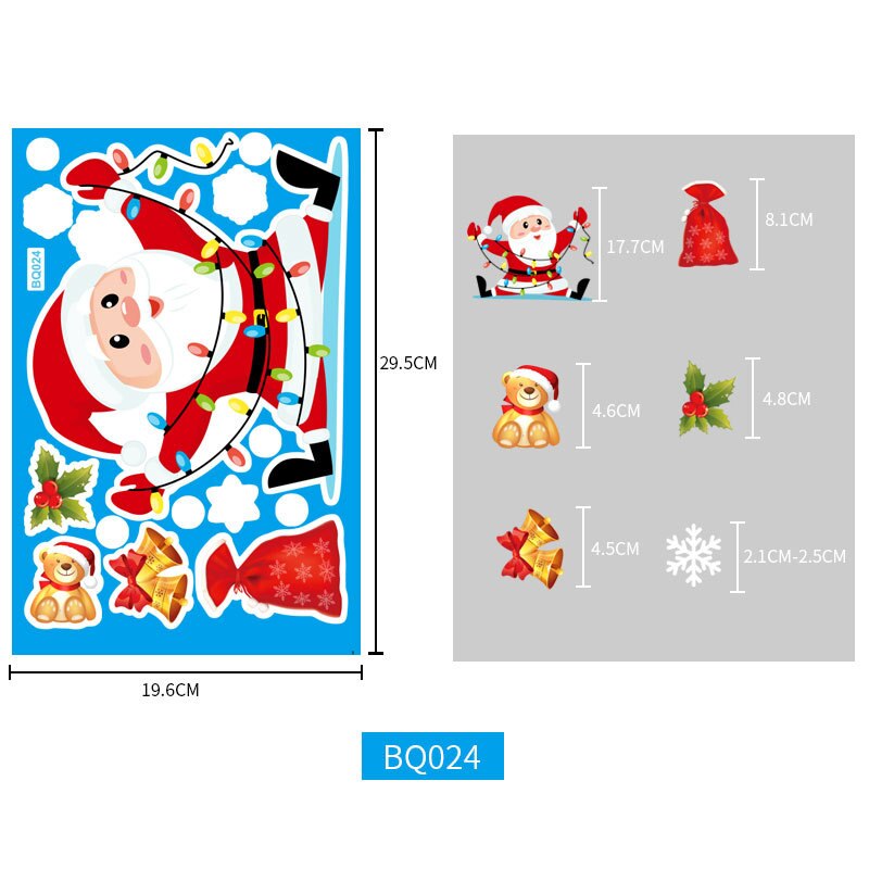 Weihnachten Fenster Aufkleber Fenster Klettern Santa Santa Aufkleber Super Santa Aufkleber Frohe Weihnachten Dekor Für Heimat: Blau