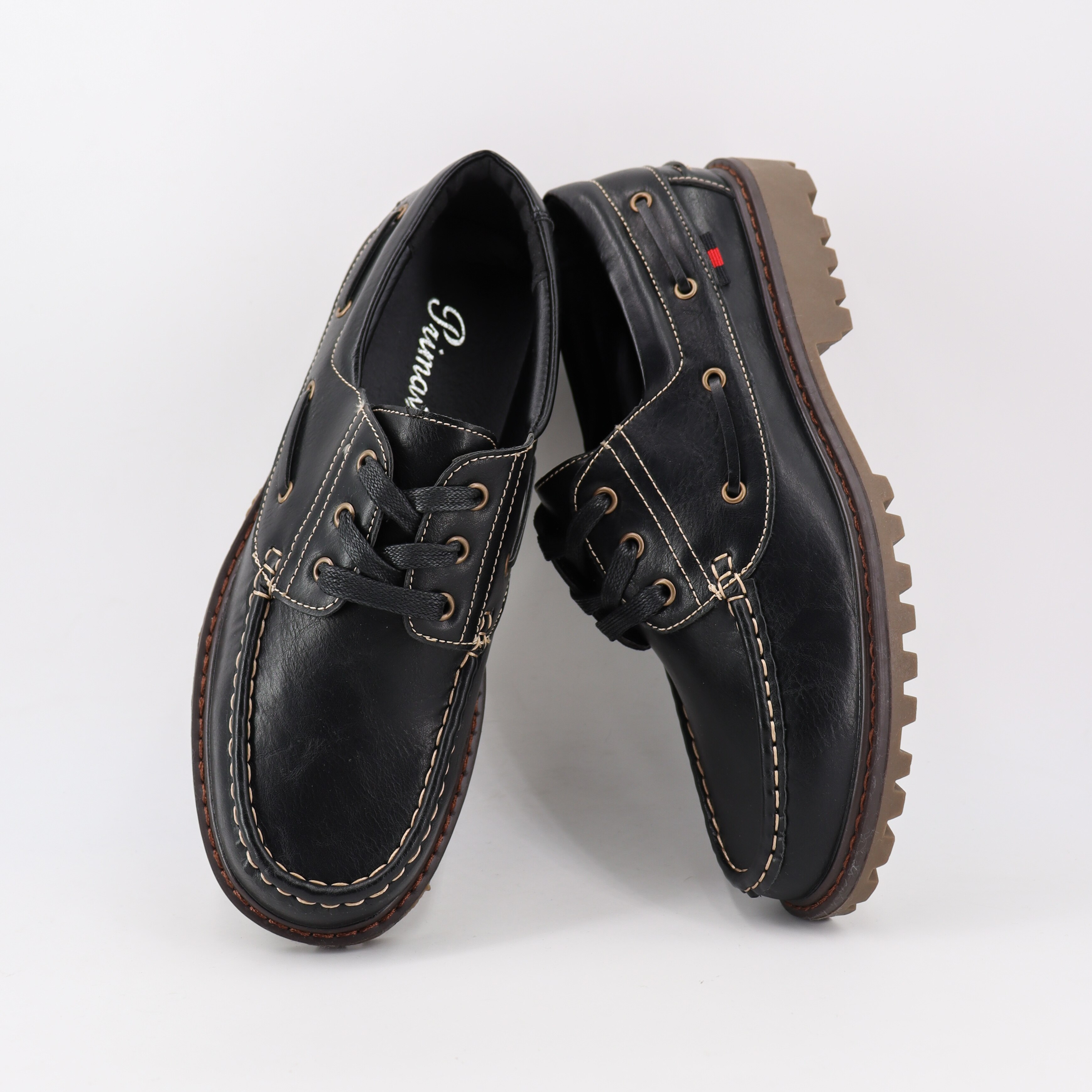 Hemera Studios nauticos hombre zapatos clasicos hombre PU mocasines cómodos casuales liso piel vegano con cordones multicor