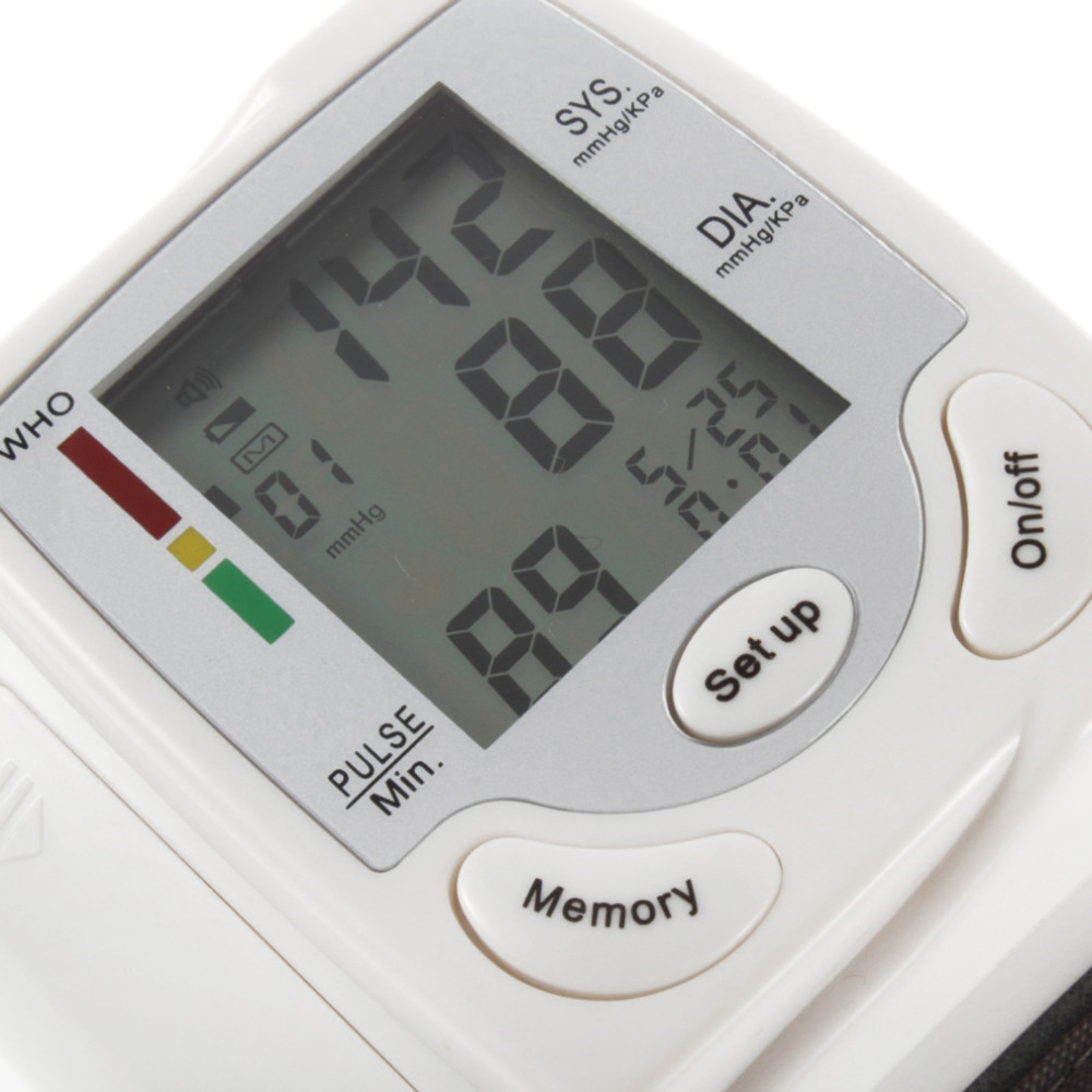 Automatische Bloeddrukmeter Digitale Lcd Display Pols Bloeddrukmeter Heart Beat Rate Monitor Pulse Meter Tonometer