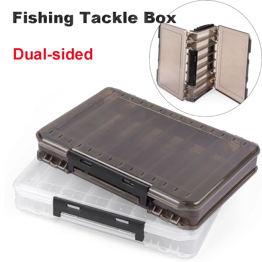 Plastic Fishing Lure Box Double Sided Minnow Bait Lures Boxes Container Fishing Tackle Accessories Storage Box