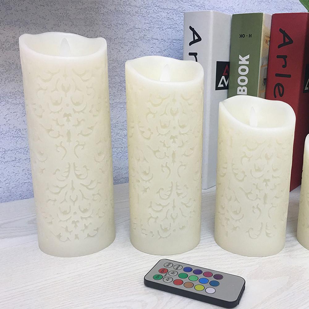 Dancing Flame LED Candle Lights, 1 Pcs RGB Flameless Candles Light Paraffin Wax Candle Light with 18-Key Remote Control
