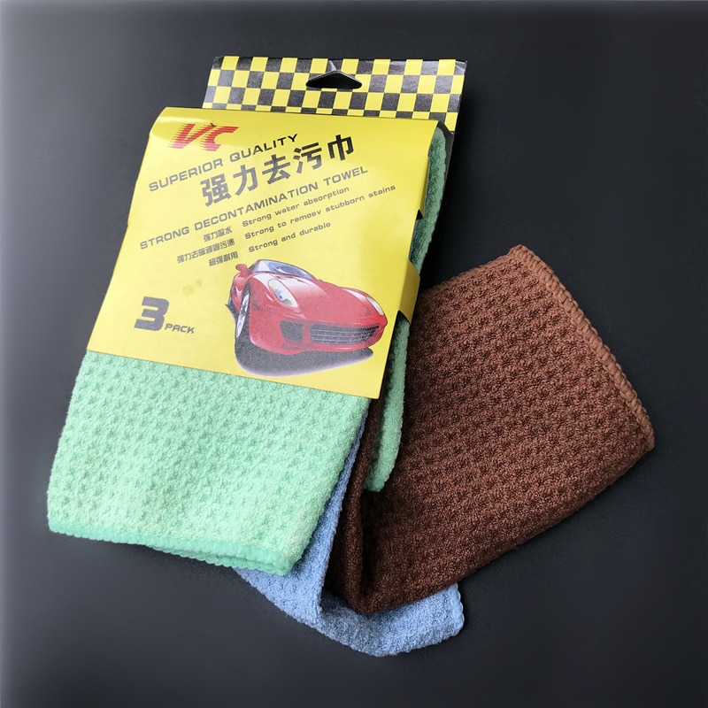 Lucullan 3 pak superabsorberende vaffelvævet håndklæde 30 x 30cm 350 gsm magic power mikrofiber glas rengøringsklud