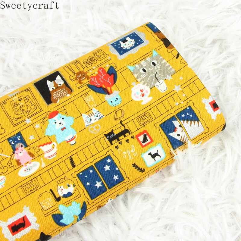 Tela de algodón gruesa de 110x45cm por yarda, tela estampada con tigre de dibujos animados, bolsa de costura hecha a mano, Material de mosaico, accesorios textiles para el hogar: Cotton Fabric 3