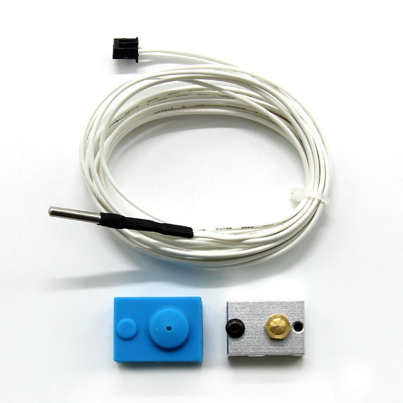 V6 Heating Aluminum Block + Silicone Case with Thermistor for 3D Printer