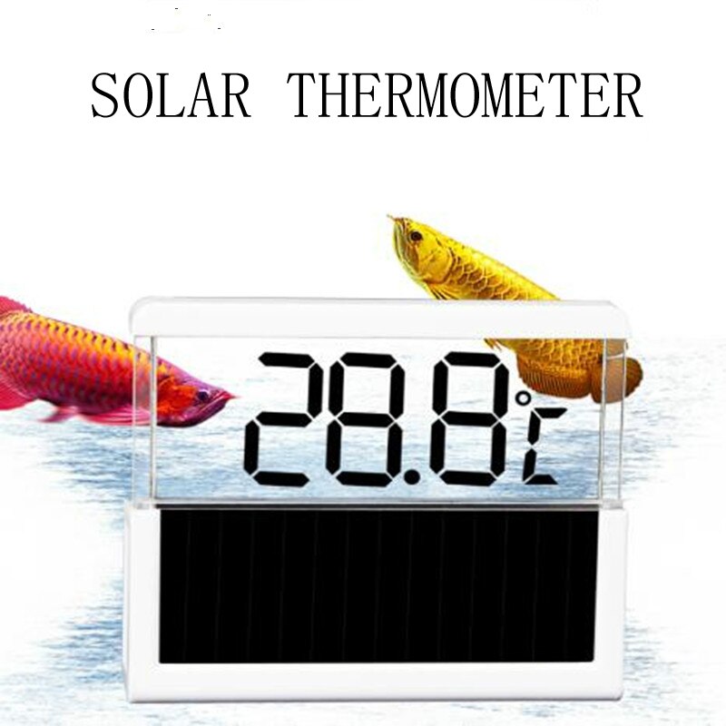 Aquariumthermometer op zonne-energie, synchrone thermometer op zonne-energie, zeer nauwkeurige elektronische digitale thermometer met vloeibaar kristal, led-thermometer voor aquariums