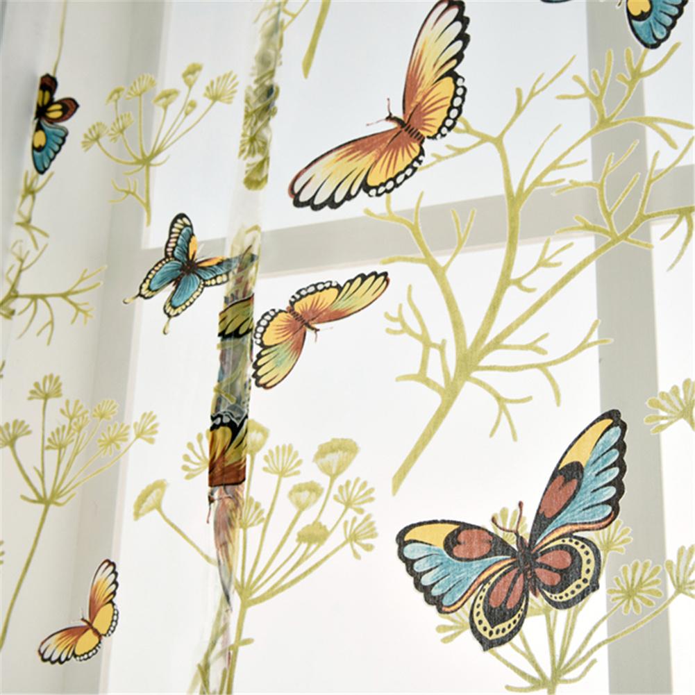 Cortina romana para decoración del hogar, cortina de tul transparente con de mariposa, cortinas cortas para ventanas de cocina, cenefas de sala de estar
