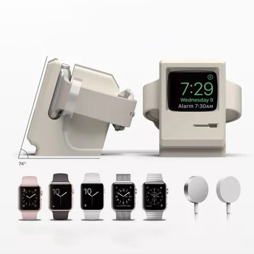 Voor Apple Watch Retro Opladen Stand Apple Watch Siliconen Opladen Nacht Modus Beugel