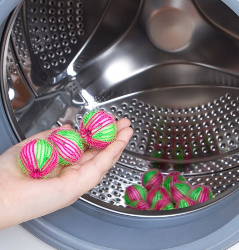 3Pcs Decontamination Laundry Ball Anti-winding Washing Machine Magic Washing Clothes Large Cleaning Ball Loofah Friction Ball: 3pcs Red (B)