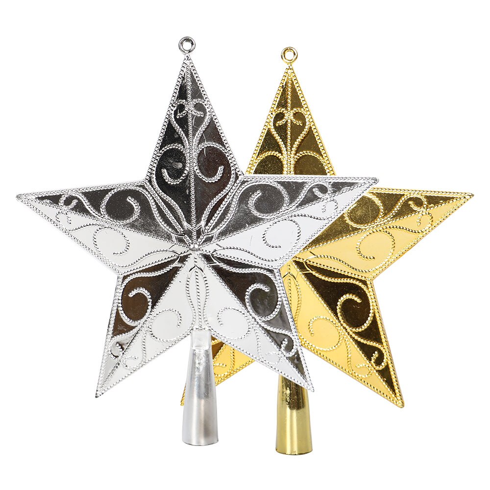 Star PVC Xmas Large Star Golden/silver Prop Glittery Tree Top Decor 3D Party Shimmer Star PVC Christmas Large