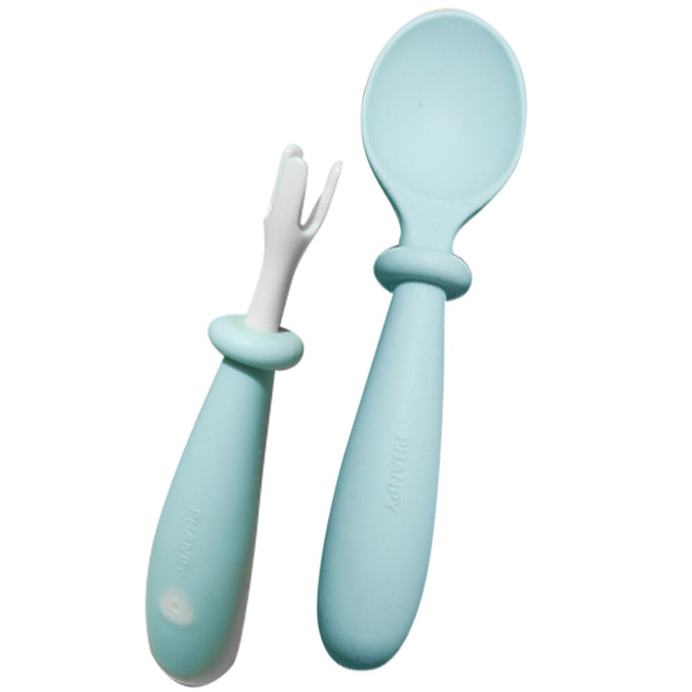 1 Set Toddler Utensils Baby Fork Spoon Kids' Cutlery Set for Safe Dining