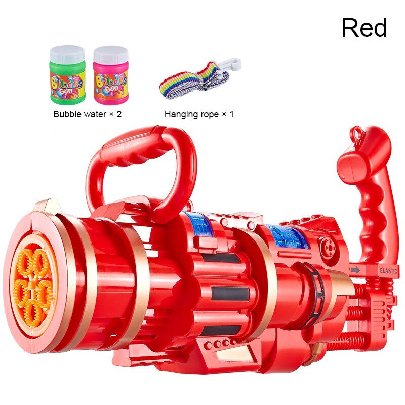 Elektrische Bubble Machine Multifunctionele Sound Lichte Muziek Automatische Bubble Blower Speelgoed M09: Rood