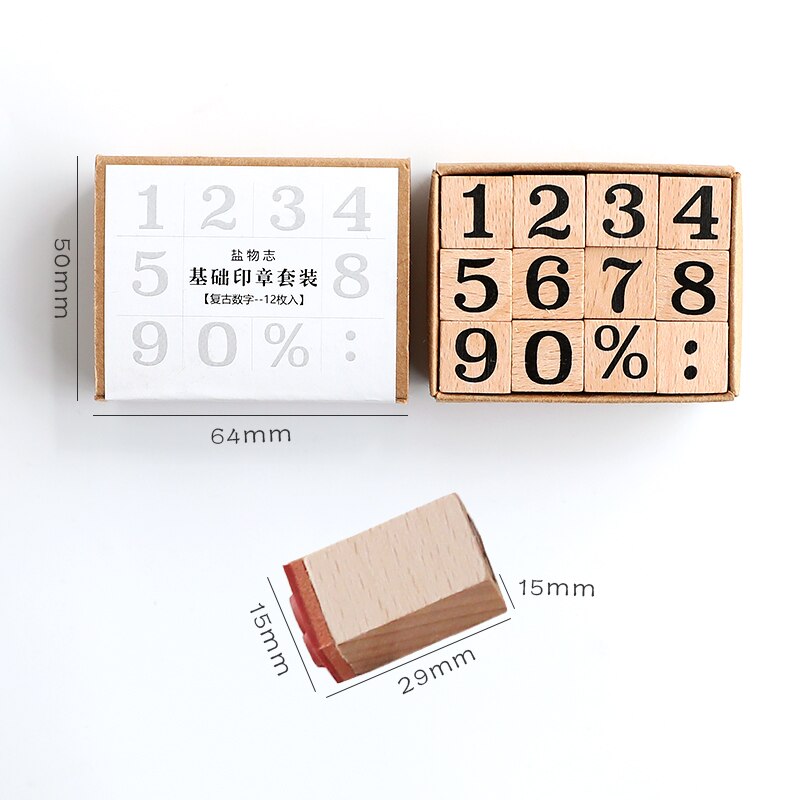 Vintage Basic Digitale Nummer Karakter Stempel Diy Houten Stempels Voor Scrapbooking Briefpapier Scrapbooking Standaard Stempel: Default Title