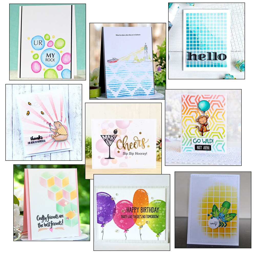 13styles Plastic Template Embossing Paper Cards Making Craft Layering Stencil for Scrapbooking Photo Album Decorative