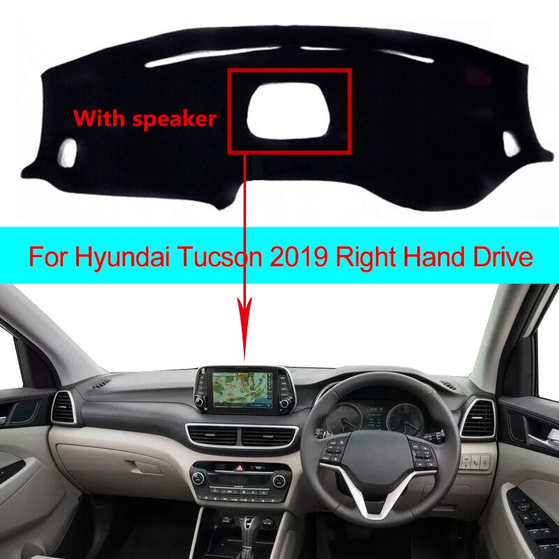 Car Dashboard Cover For Hyundai Tucson LHD RHD With Speaker Dustproof Dashmat Pad Dashboard Cover Carpet Dash Mat Sun Shade