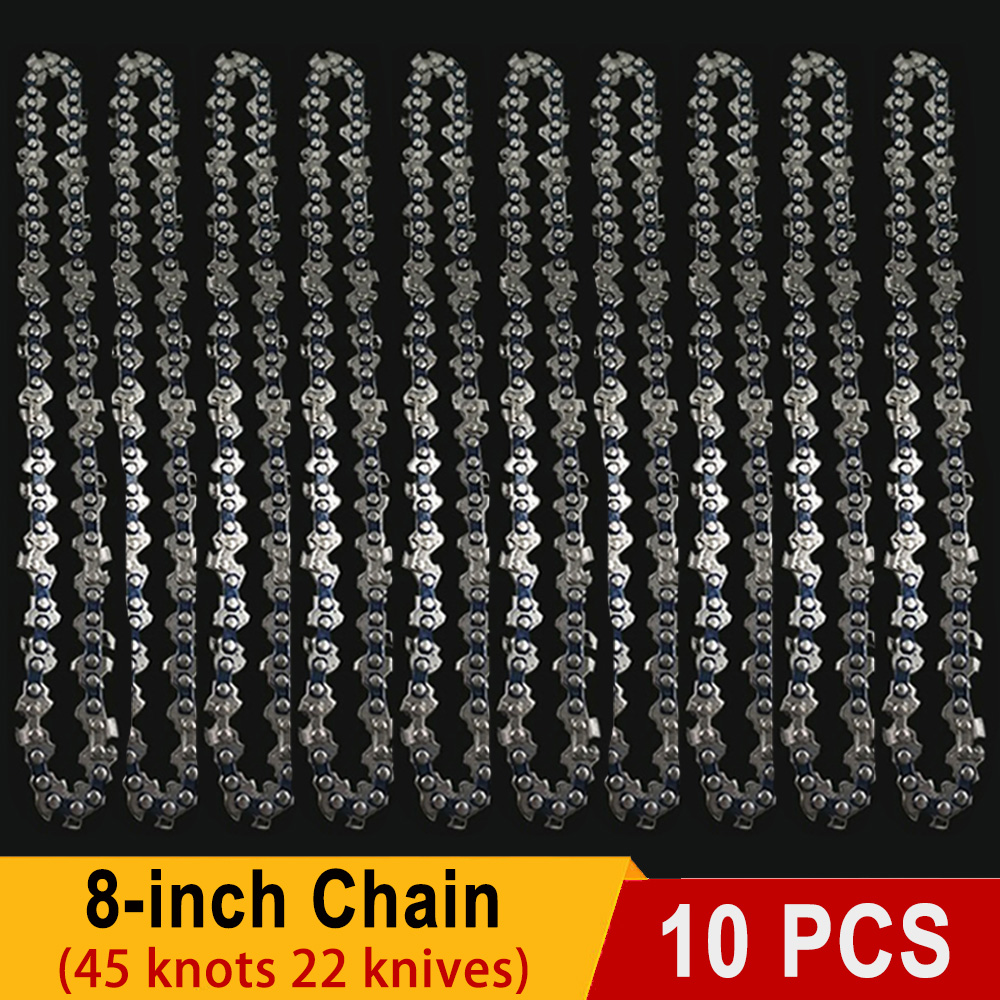 8 Inch Chainsaw Chain for Wood Cutting Cordless Chain Saw Bar Mini Electric Rechargeable Saw Blade Logging Saw Chain Accessories: Blue