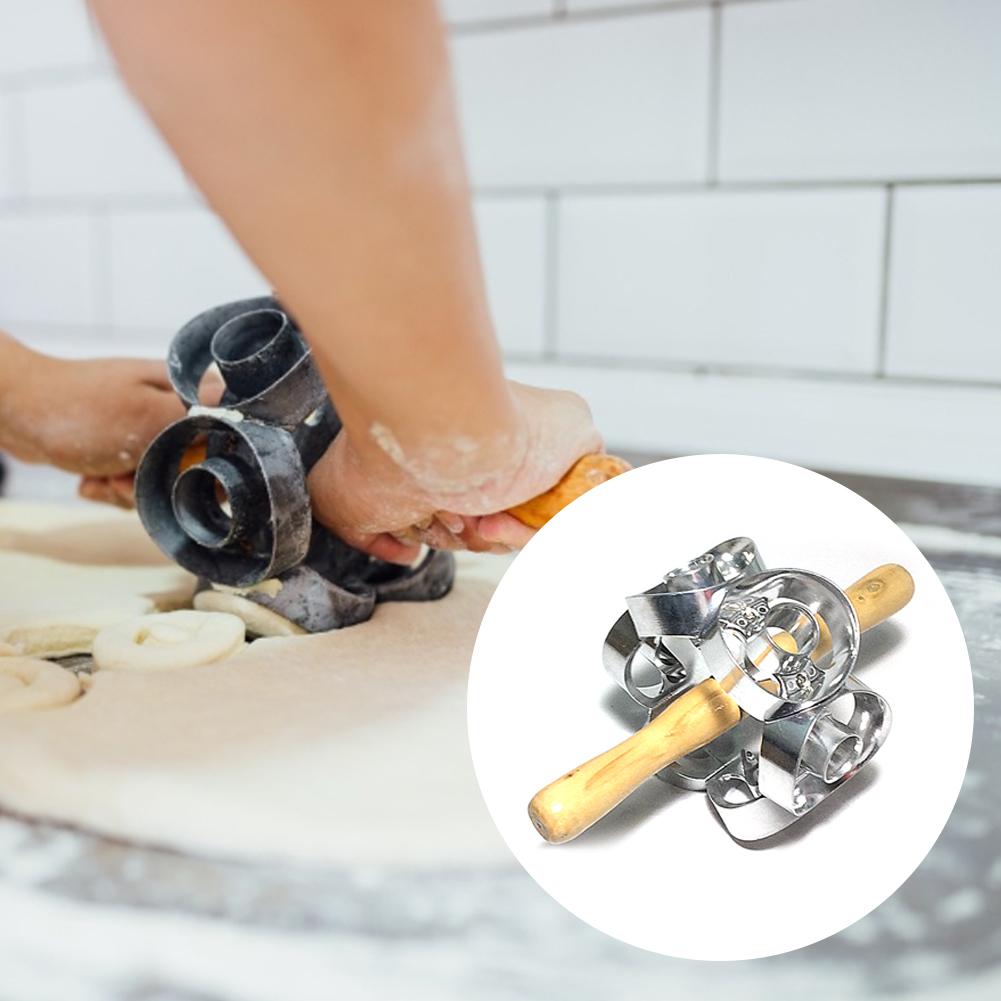 Mögel roterande doughnut cutter maker form bakverk deg metall bakvals köksredskap bred applikation lätt att använda långvarig: Default Title