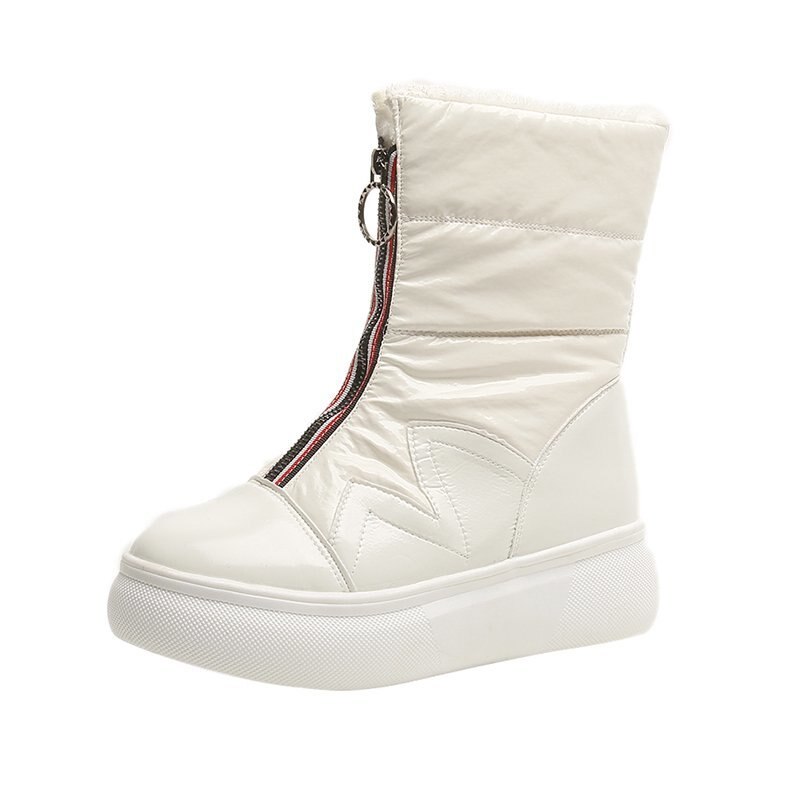 Las mujeres abrigo De invierno Botas botines De Mujer zapatos De plataforma De Mujer Botas De invierno zapatos De Mujer Botas De Mujer: Blanco / 35