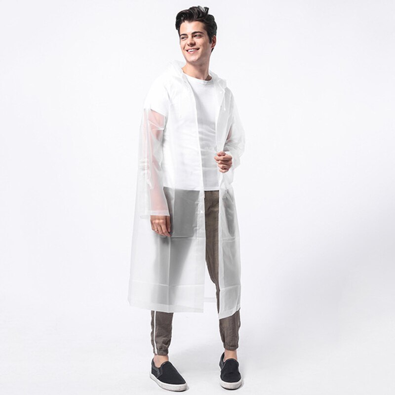 Women Transparent Raincoat Men Black Rain Clothes covers Impermeable Rainwear Poncho Waterproof Hooded Rain Cover: Transparent