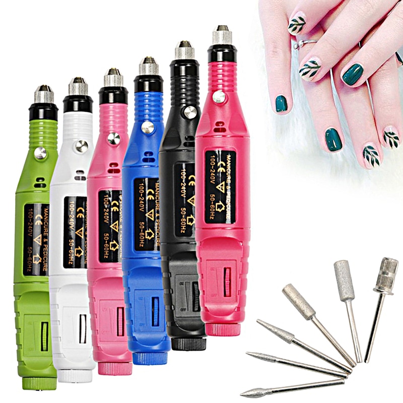 Draagbare Elektrische Nail Boor Pen Manicure Machine Slijpen Nagels Verwerking Reparatie Nail Peeling Nail Art Polijsten Apparatuur