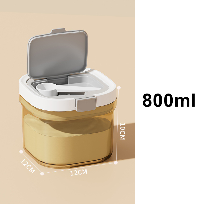 Récipient hermétique de stockage des aliments avec cuillère, pot de cuisine de 800/1300/1800 ml pour farine, sucre, café, sans BPA, empilable, facile à nettoyer: Gris clair