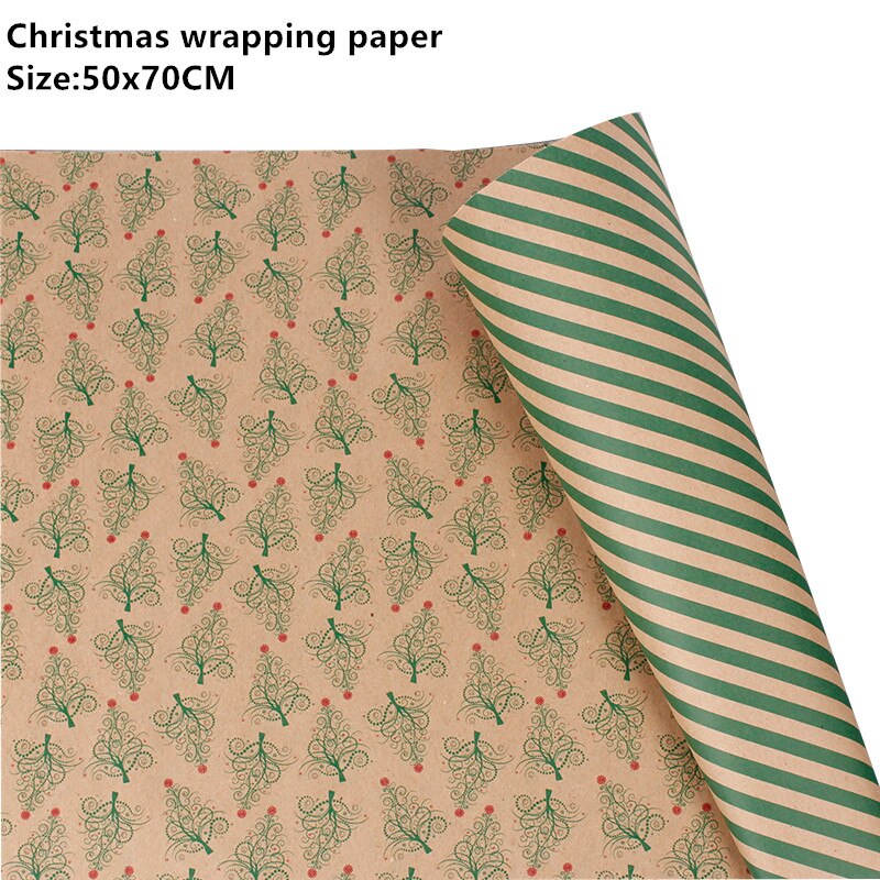 50*70cm julepynt til hjemmet elgpapir jul bryllup grøn dekoration emballage år: 4- grønne træer