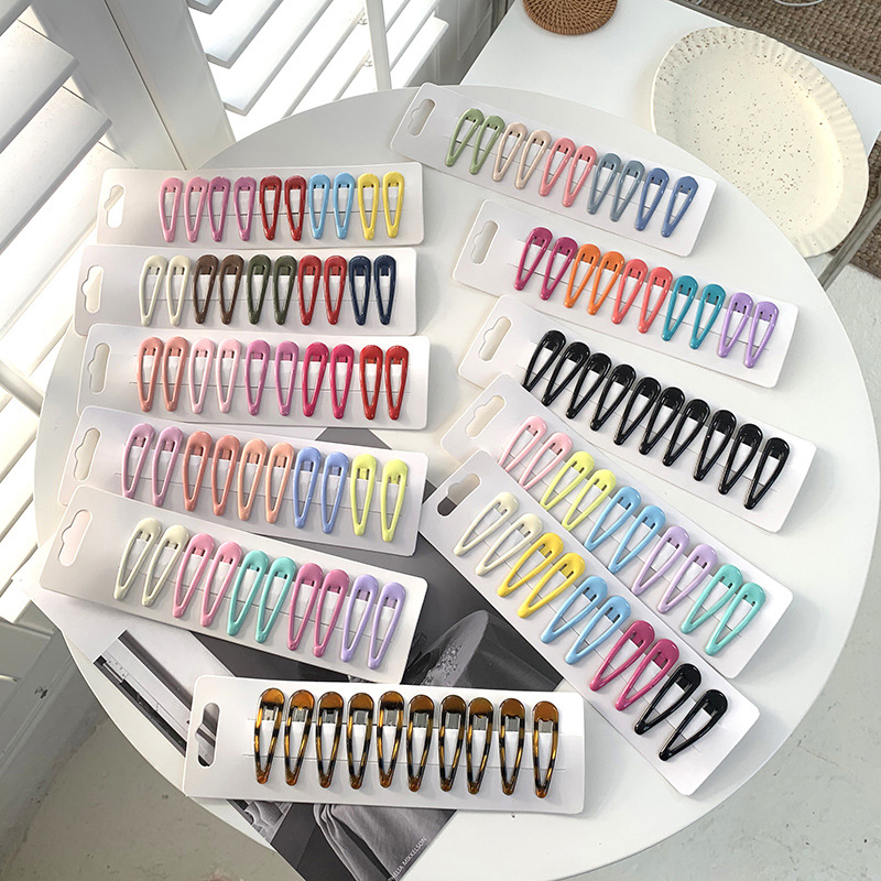 Pinzas para el pelo en forma de gota de caramelo para niña, 5cm, broche de Metal, pasadores BB, horquilla, conjunto de accesorios para el cabello para niño, 10 Uds.