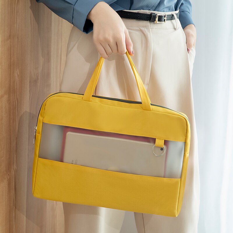 Teczki ręczne torby komputerowe damskie biuro biznesowe informacje torba na suwak modna torebka A4 wodoodporna aktówka