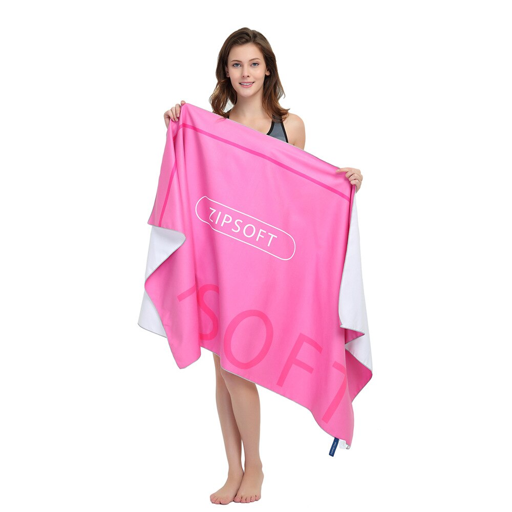 Zipsoft mikrofiber strandhåndklæde rejsestof hurtigttørrende udendørs sports yogamåtte svømning camping badetæppe motionscenter mærke: Zipfh 2
