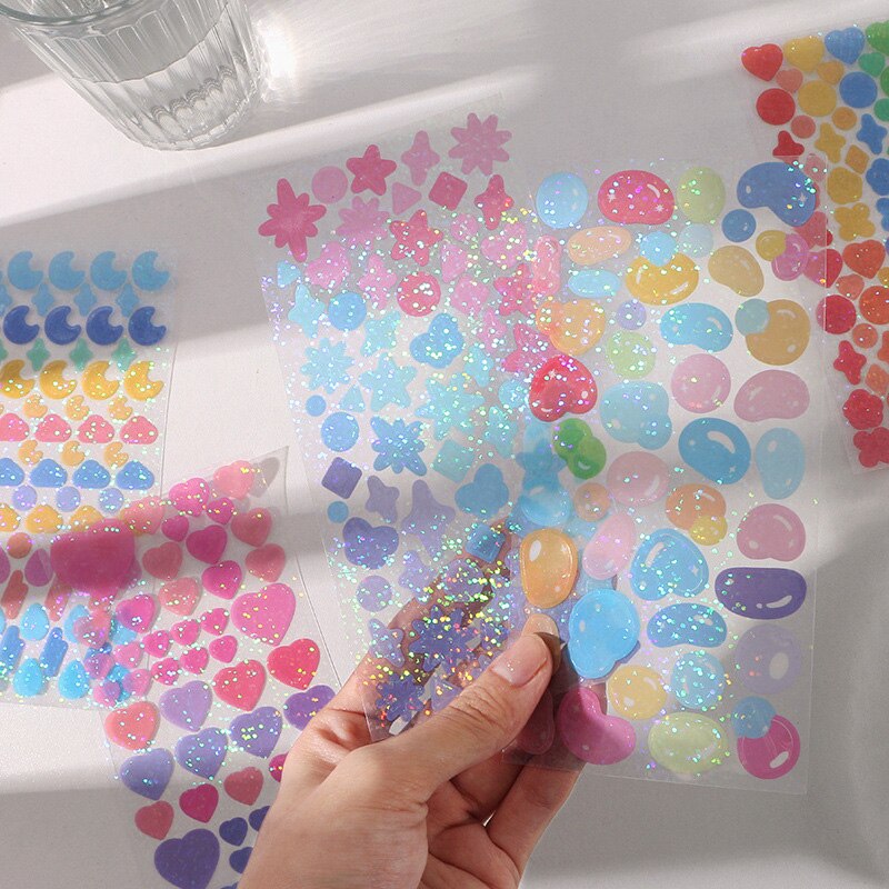 Rosa Bling funkeln Band Herz Aufkleber Album Polaroid Dekorative Party Spitze Rolle Scrapbooking Selbst Klebe DIY Handwerk Aufkleber