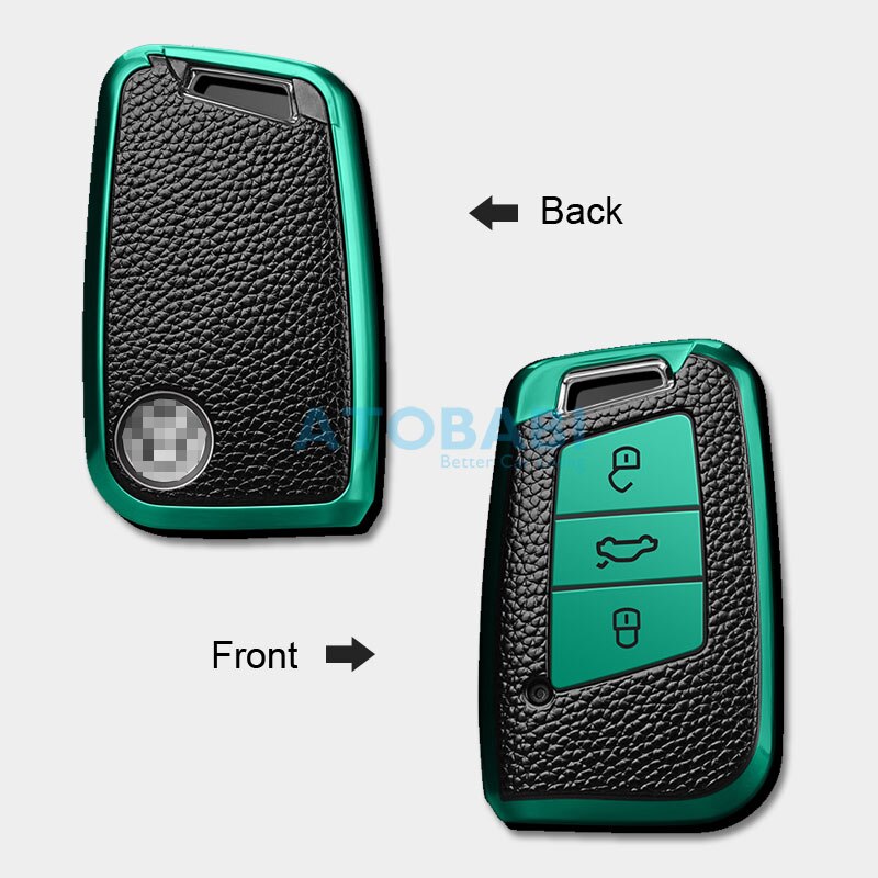 Funda de cuero TPU para llave de coche para VW Magotan Volkswagen Passat B8 Skoda Superb Kodiaq A7 llavero inteligente Protector de llavero remoto