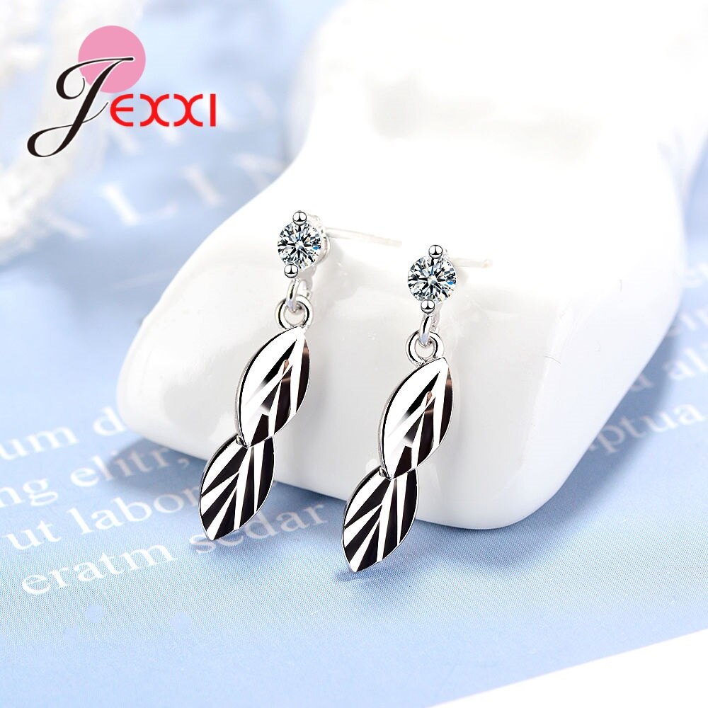Grande Promozione Delle Donne/Della Signora di Stile Classico di Lasciare Orecchini A Pendaglio Per La Vendita 925 Sterling Silver Aggancio di Cerimonia Nuziale Dei Monili Del Partito