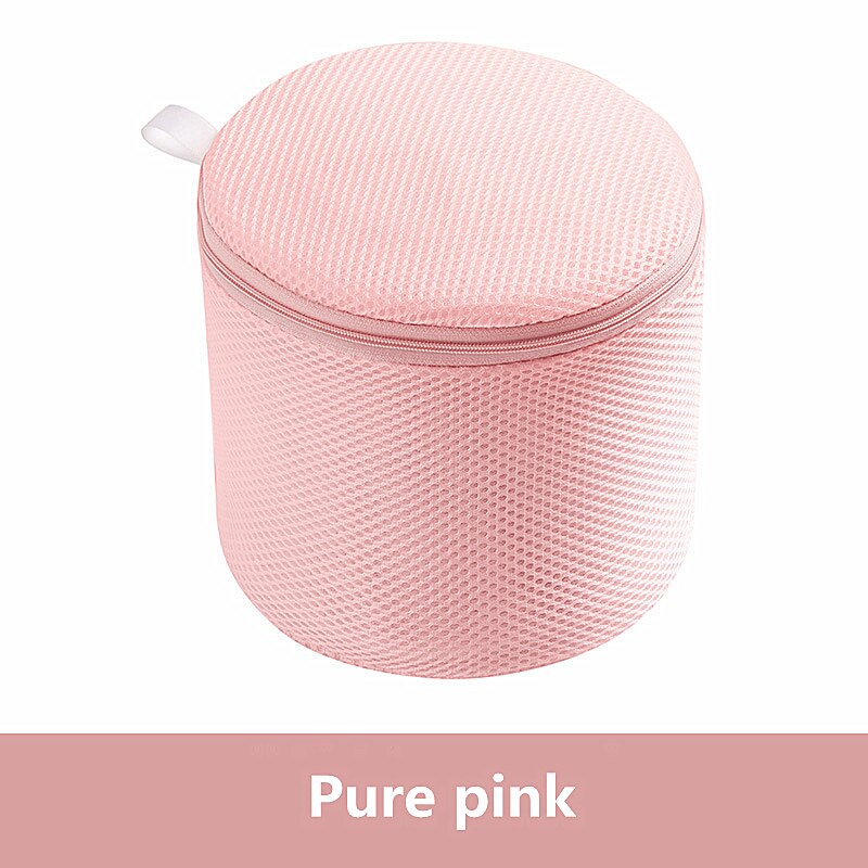 Bras Washing Bag Thicken Polyester Underwear Bra Laundry Bag Zippered Mesh Washing Machine Dedicated Wash Bra Bags: Pure pink