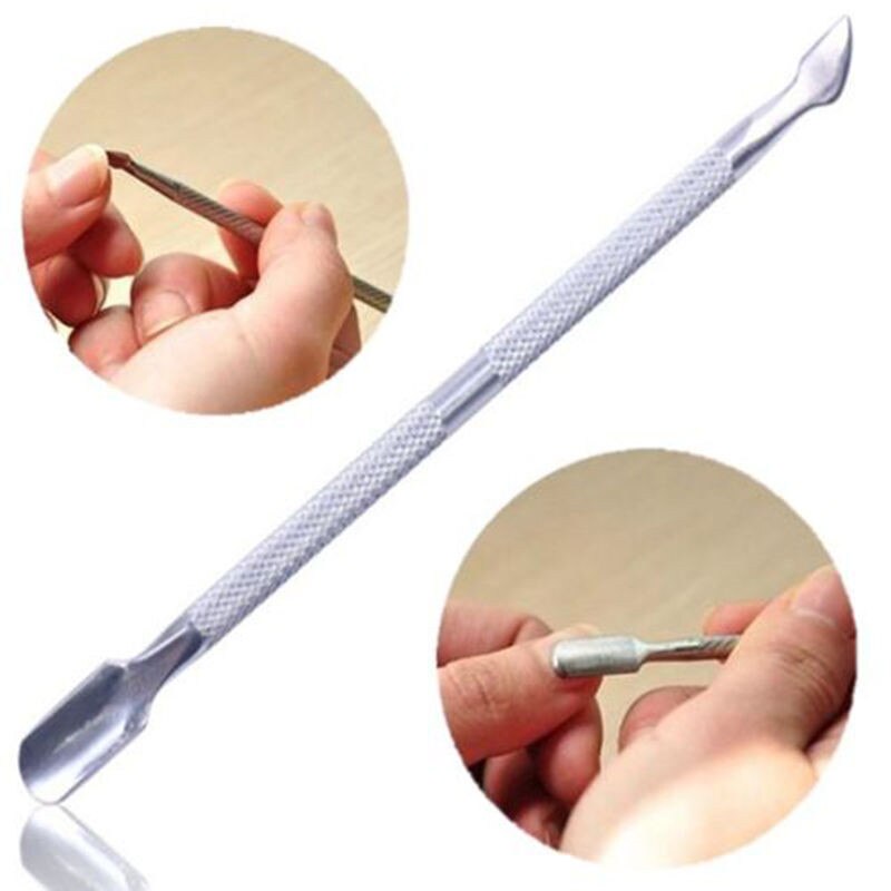 Herramientas para clavos de acero inoxidable, cutículas, cuchara de empuje, removedor de manicura o pedicura, herramienta de cuidado, cortador de cutículas