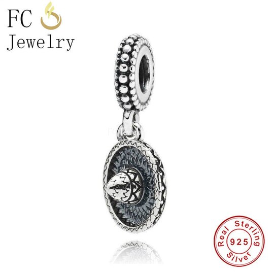 Fc jóias caber pulseira charme original 925 coleção mundial de prata jesus buda méxico chapéu grânulo para fazer feminino viagem berloque: Q2244